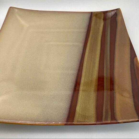 - 3 SANGO AVANTI BROWN Square Large dinner Plates - Picture 11 of 15